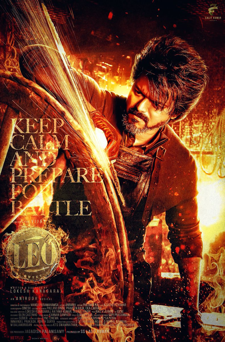TrgVamshi's tweet photo. Keep calm and prepare for battle 

🔥
#LeoTamilPoster
#LEO 🔥🧊
#LeofromOct19 
#ThalapathyVijay https://t.co/AdERboMbgU