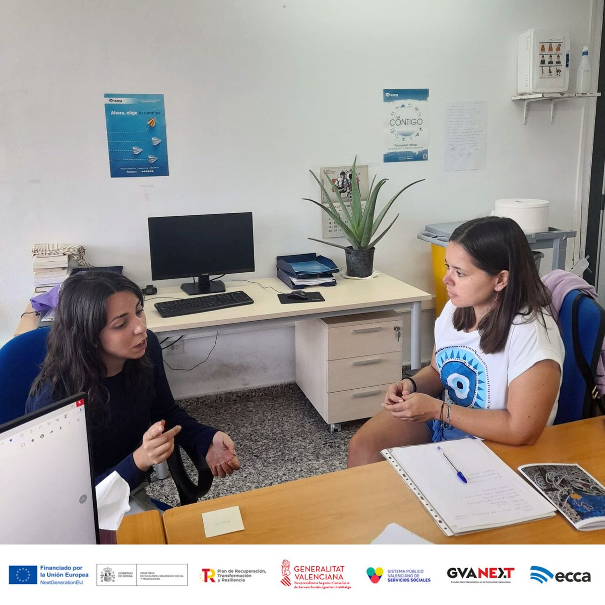 amarco_ecca's tweet photo. Reunión de coordinación final con María Diaz del Centro Social 4 del @alicanteayto para dar a conocer los resultados obtenidos por las usuarias que han participado en el PROYECTO INNOVADOR ECCALICANTE DE PILOTEM CV. 
Proyecto financiado por la Unión Europea-NextGenerationEU. https://t.co/fsxbG6sYij
