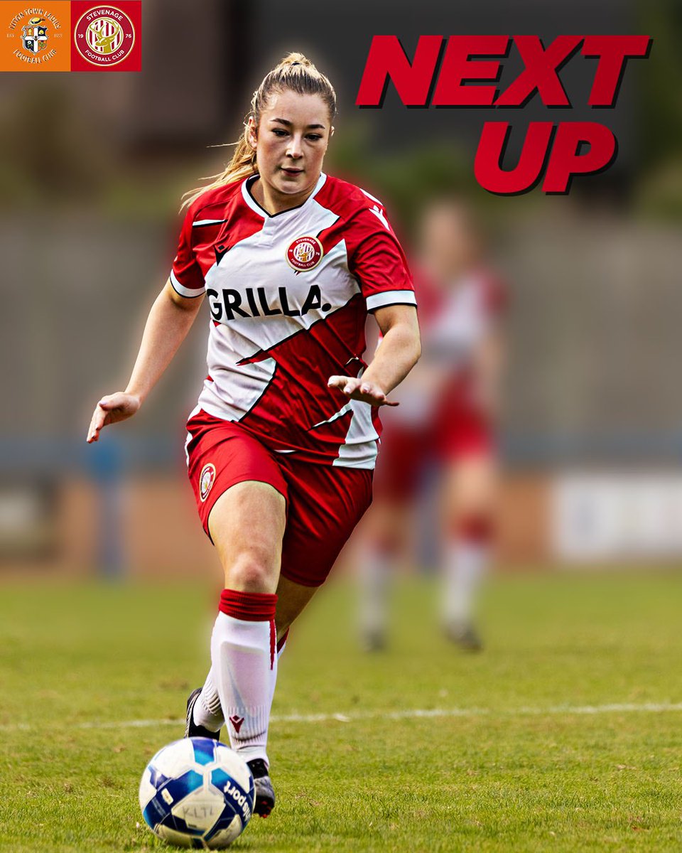 StevenageFCW's tweet photo. 🔜 𝙉𝙚𝙭𝙩 𝙐𝙥 … the big games keep coming. We’re on the road again this weekend as we make the short trip to face Luton Town looking to make it back-to-back wins #TogetherForBoro 🔴⚪️ https://t.co/sDH9fRltCE