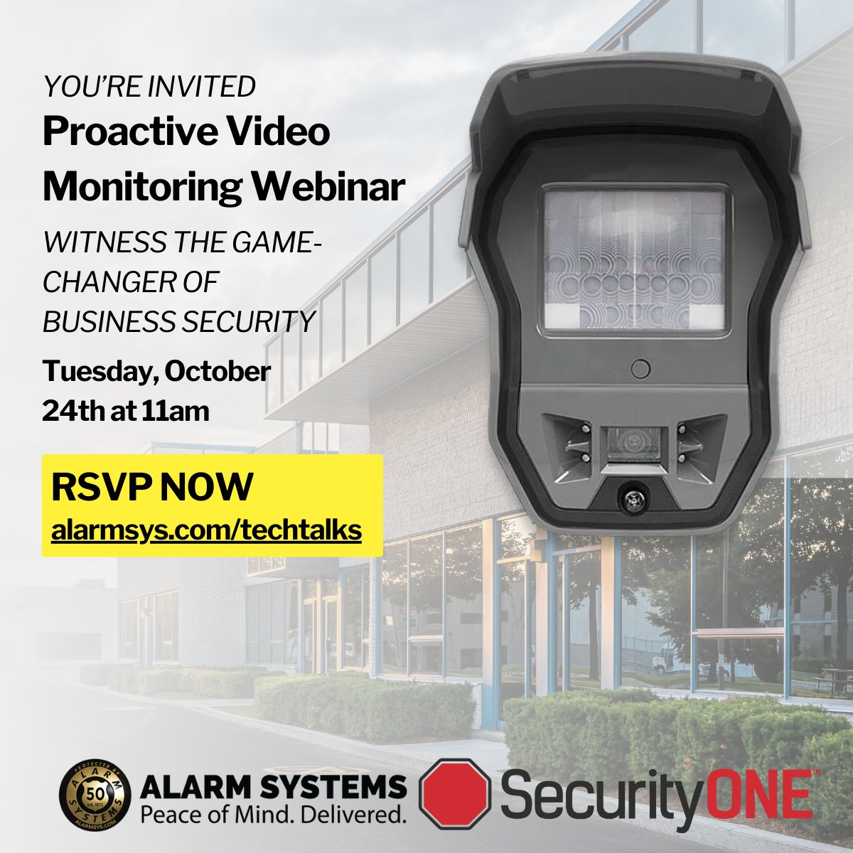 Alarm Systems (@alarmsystems) on Twitter photo Join us for an informative 30-minute webinar to learn how Proactive Video Monitoring can save your business time & money alarmsys.com/techtalks Join us for an informative 30-minute webinar to learn how Proactive Video Monitoring can save your business time & money alarmsys.com/techtalks