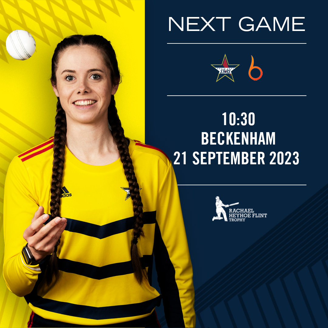 ➡️ NEXT UP

We face The Blaze tomorrow in our Rachael Heyhoe-Flint Trophy fixture!

🆚 <a href="/TheBlazeCricket/">The Blaze 🔥</a> 
🗓️ Thursday 21st September
⏰ 10:30
📍 <a href="/CountyBeckenham/">The County Ground, Beckenham</a> 
🎟️ FREE ENTRY