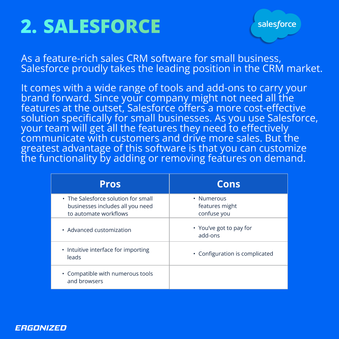 Ergonized's tweet photo. What's the best #CRM for small businesses?

We want to help you, so let's dive into the #crmsoftware world together. Still, need a hand?

📩 Feel free to drop us a line at info@ergonized.com to get a free consultation. https://t.co/gCsu06fCoL