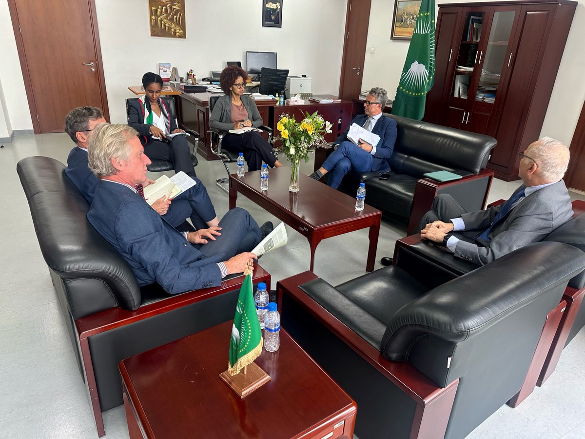 RiccardoMosca2's tweet photo. Thank you Commissioner @he_belhocine  for welcoming Dr Laurent Bochereau our new @EUtoAU R&amp;I Counsellor. Great discussion on #AUEU #InnovationAgenda, collaborations via #GlobalGateway #HorizonEurope, advocating #AUTheme2024 &amp; education @MariaCrisRusso #AUCESTI @RolandKobia https://t.co/O35RMYaqJc