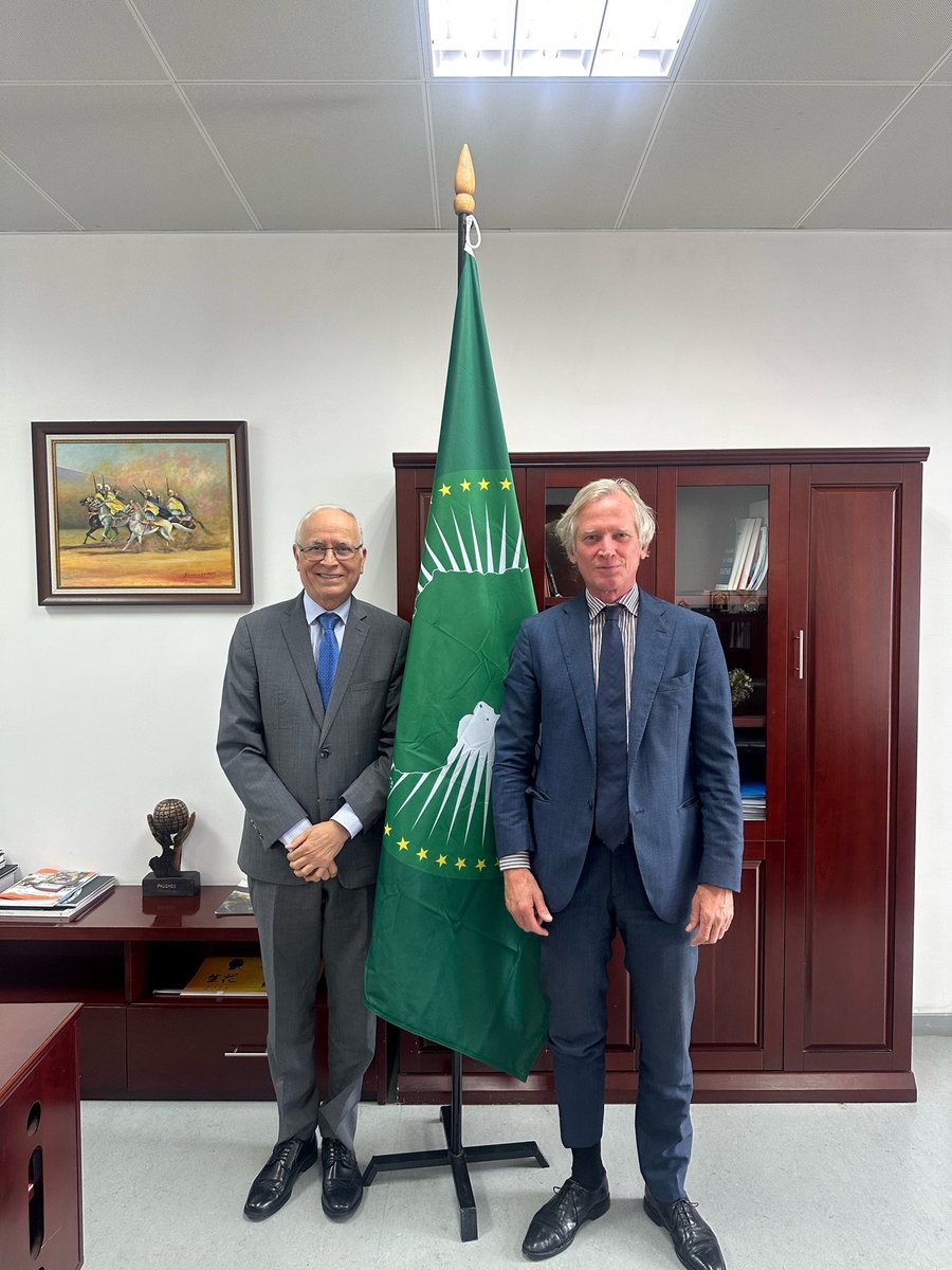 RiccardoMosca2's tweet photo. Thank you Commissioner @he_belhocine  for welcoming Dr Laurent Bochereau our new @EUtoAU R&amp;I Counsellor. Great discussion on #AUEU #InnovationAgenda, collaborations via #GlobalGateway #HorizonEurope, advocating #AUTheme2024 &amp; education @MariaCrisRusso #AUCESTI @RolandKobia https://t.co/O35RMYaqJc