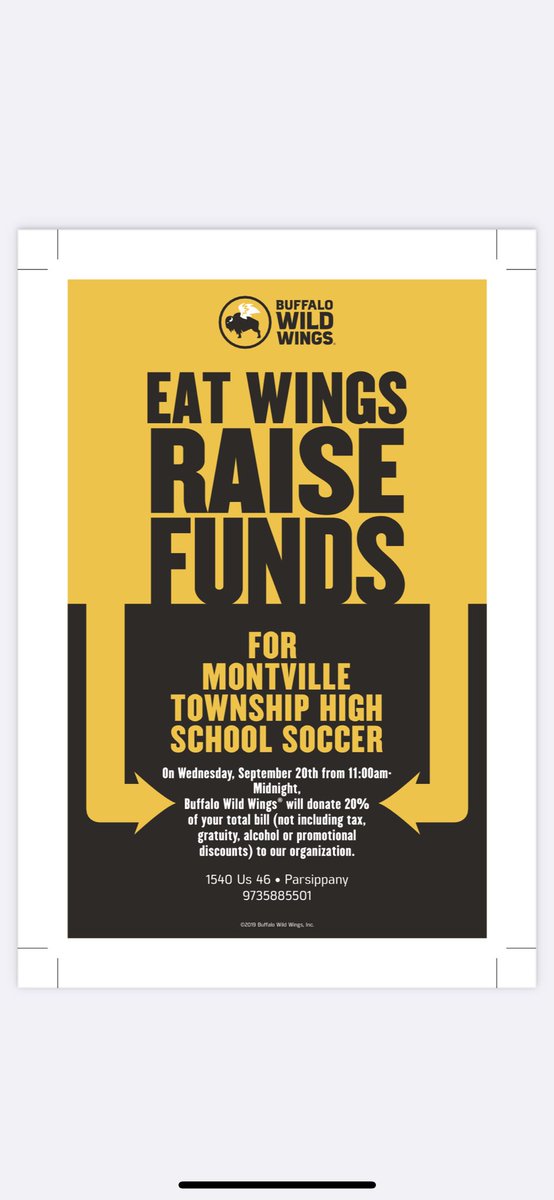 Come out and support the Boys and Girls soccer programs at BWW for a night out and to raise some funds to help our programs! Just present this flyer to the staff! #RollStangs ⚽️🐎