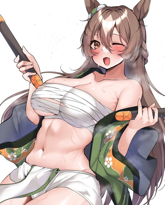 #ウマ娘skebで描きました、お祭り衣装のサトノダイヤモンドです。 