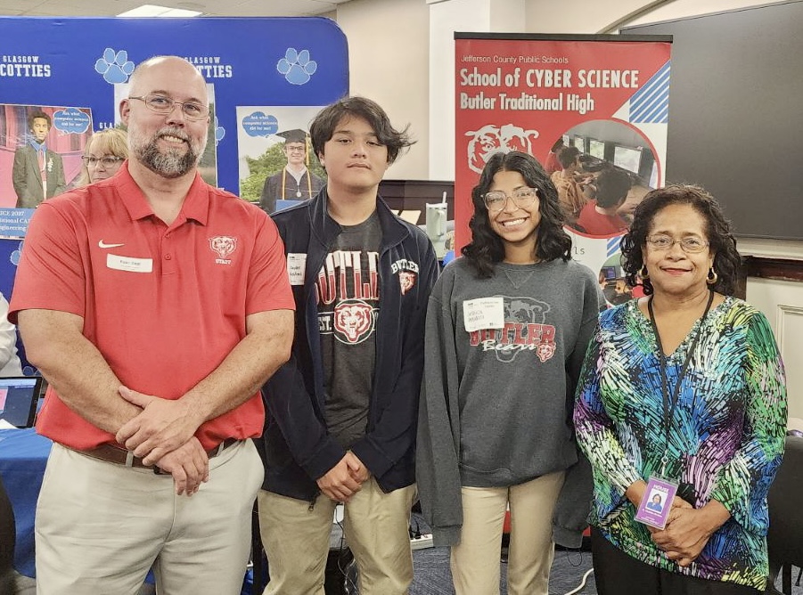 BTCSAcademy's tweet photo. Thanks to @advanceKentucky and @kstc_ky for organizing the Code at the Capital day and inviting our students. They did an excellent job advocating for Cyber Science in K-12 education.   @Cyber_Readiness @cyber_dot_org @CompTIA @JCPS_CTE @TalkLou https://t.co/AdtFb8817m