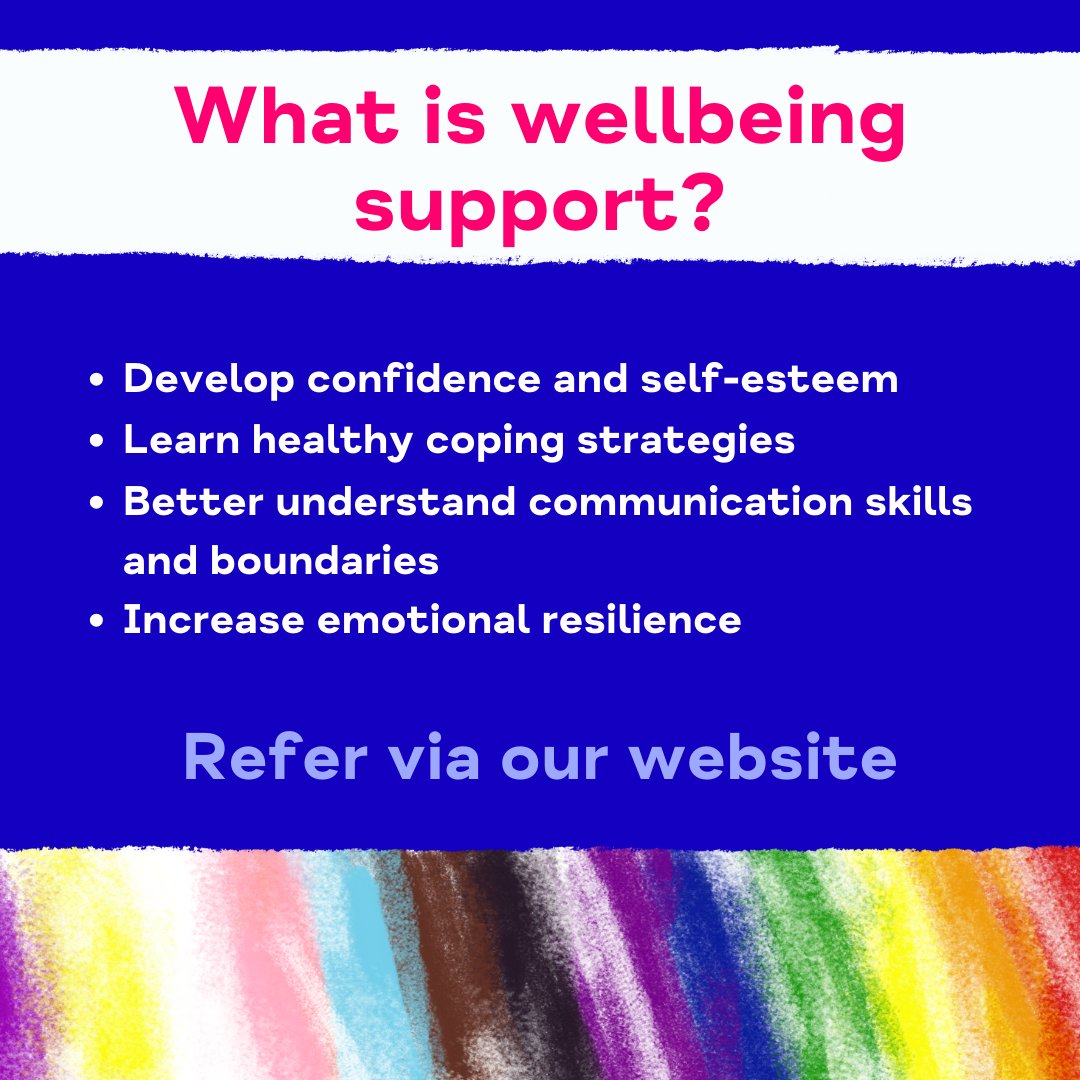 🌈 Referrals OPEN! 🌟 Join our safe and inclusive space for LGBTQ+ youth aged 16-25! 🏳️‍🌈

🌟 Develop confidence and self-esteem
🌟 Learn healthy coping strategies
🌟 Better understand communication skills and boundaries
🌟 Increase emotional resilience

yorkmind.org.uk/how-we-help/yo…