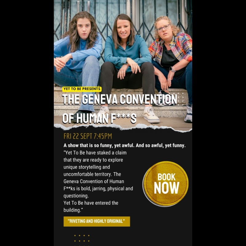 YetToBeUK's tweet image. #Taunton! We are coming to you and will be at @BrewhouseLive this Friday at 7.45pm with our play "The Geneva Convention of Human F****".

#BOOKNOW #GenevaPlay #FringeTheatre #LocalTheatre