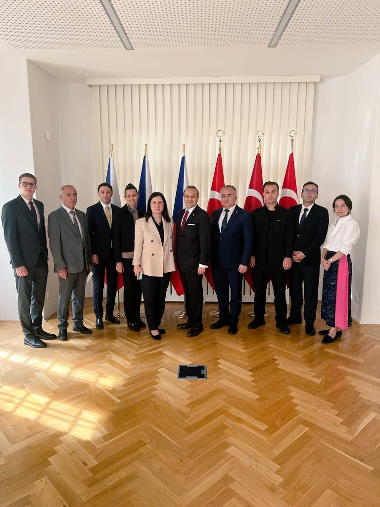 TC_PragBE's tweet photo. Upon the invitation of our Ambassador H.E. Egemen Bağış, a staff meeting has been held in which the unit chiefs of our Embassy participated and evaluated the current developments. https://t.co/3Hnm3fnZye