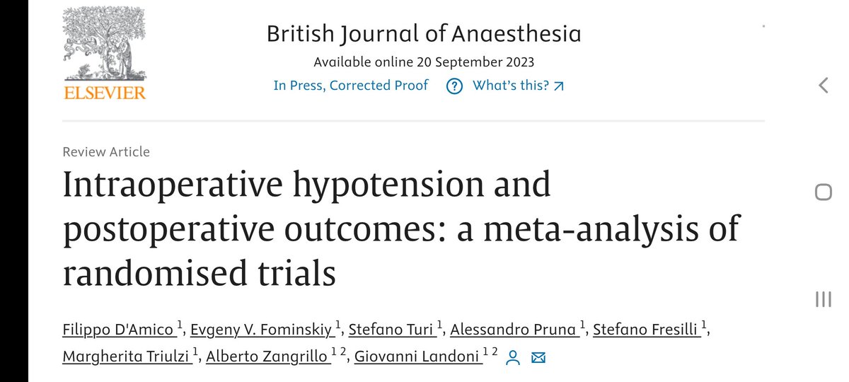 DrFDamico's tweet photo. 🫀Exciting breakthrough in intraoperative hemodynamic management! 

Our meta-analysis of randomized trials reveals a game-changing perspective on intraoperative hypotension.

Contrary to previous beliefs, intraoperative hypotension may not be as harmful as once thought. 
 https://t.co/Gs3u0LfHgs