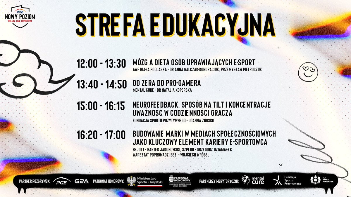 W sobotę widzimy się w Strefie Edukacyjnej podczas PGE Nowy Poziom <a href="/PLEleague/">Polska Liga Esportowa</a> w Chełmie! 

Zobaczcie co przygotowała dla Was <a href="/NataliaKoperska/">Natalia Koperska</a>, a później sprawdźcie swoje skille na warsztatach z neurofeedbackiem 🧠🚀