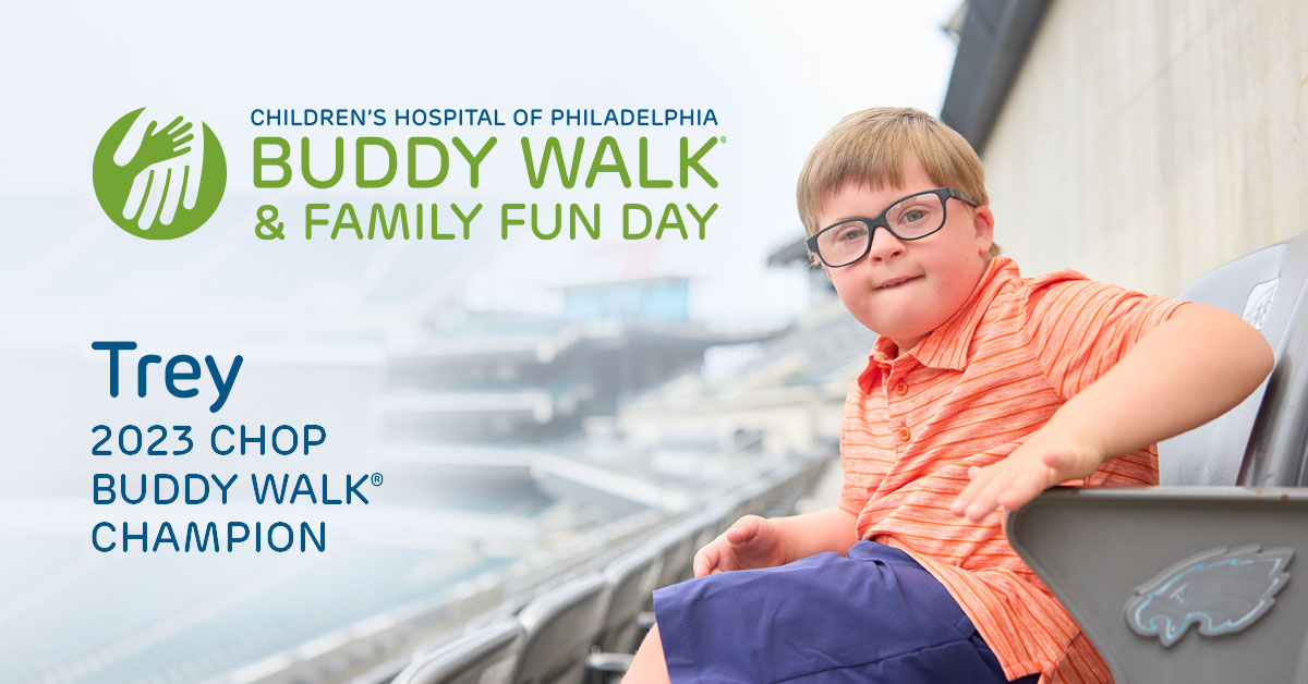 Meet #CHOPBuddyWalk Champion, Trey! His family never lets his Down syndrome diagnosis limit him & are committed to working with him to do anything he sets his mind to. Join us on 10/8 & support children like Trey: ms.spr.ly/601899Yz8. #ForBreakthroughs