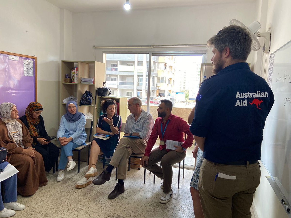 SafirAustralia's tweet photo. It was inspiring to meet the wonderful team at FISTA in Tripoli today who are doing an amazing job providing accessible &amp; inclusive education to children with disabilities &amp; also crucial support to their parents.  Proud🇦🇺 is partnering with @UNICEFLebanon on this project. https://t.co/zhVDbKNFWK
