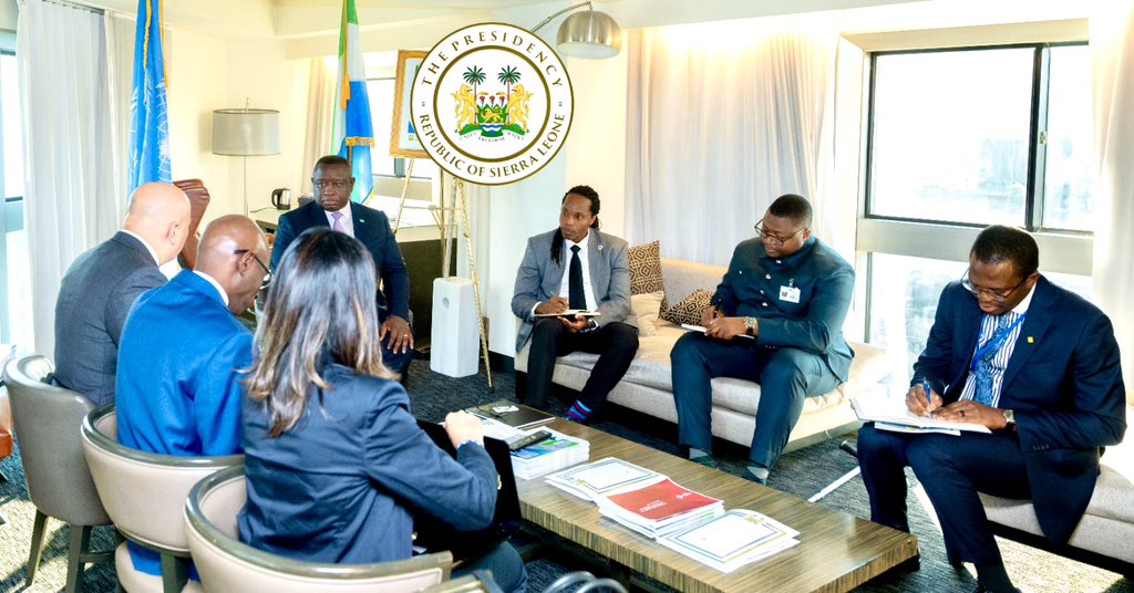 SolomonJamiru's tweet photo. As he commends President Julius Maada Bio @PresidentBio for Sierra Leone's inspiring story of peace, democracy, justice and good governance, the International Criminal Court Prosecutor @KarimKhanQC has called on Sierra Leone to champion Africa's voice in the UN Security Council. https://t.co/BtXRAcu6FD