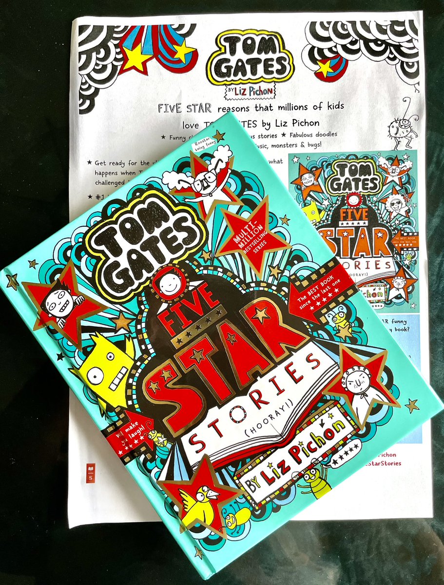 We’ve got a fab giveaway, a copy of The BRAND NEW Tom Gates Five Star Stories by <a href="/LizPichon/">Liz Pichon</a>. The ultimate ⭐️⭐️⭐️⭐️⭐️ read, find out what happens when Tom &amp; other fan favourites are challenged to write their funniest story. Give us a follow and say hello with the #fivestarstories
