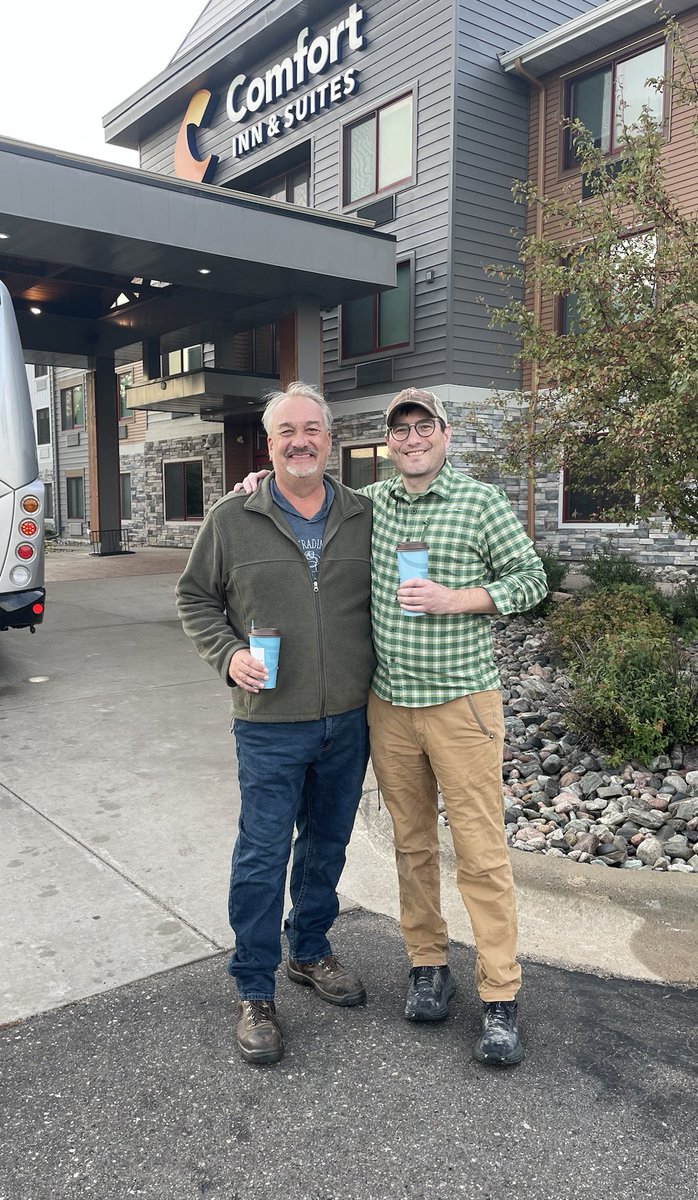 Always good to see the #LCCMR committee touring the state. I appreciate the hard work they all do. I also know ⁦<a href="/reprickhansen/">Rep. Rick Hansen</a>⁩ will be well caffeinated and ready for the day. We had our ⁦<a href="/cariboucoffee/">Caribou Coffee</a>⁩ and a nice morning walk.