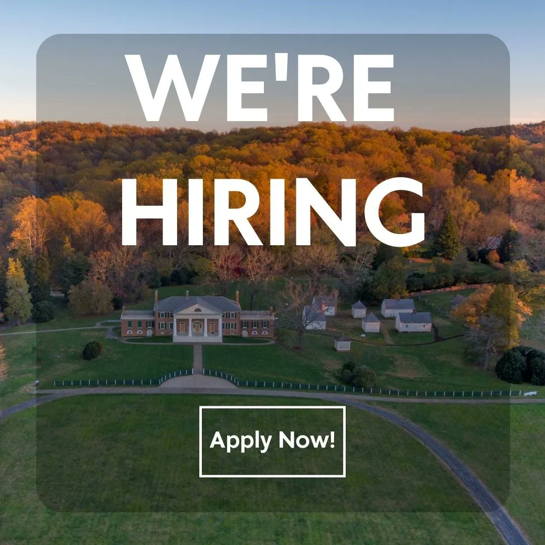 JMMontpelier's tweet photo. Montpelier is hiring!
Open positions include Museum Tech., Digital Content Coordinator & Housekeeping Associate.
Tap the 🔗 to learn more about our open job listings & to apply
https://t.co/UtGKMDHIc3
#hiring #nowhiring #HiringNow #WorkVA #MuseumWork #ApplyNow @SavingPlaces https://t.co/kUF1RCi65C