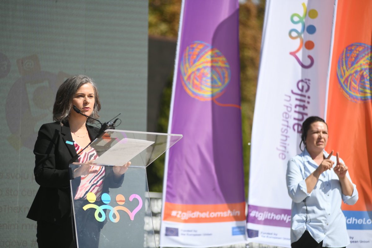 nzicherman's tweet photo. One giant knot symbolizing the interconnected challenges facing children with disabilities-  🙏to DPM @EmiljaRedzepi @EUKosovo  &amp; the many other partners who joined us today and committed to #Untietheknot for children. https://t.co/YCVV2ZKmAc