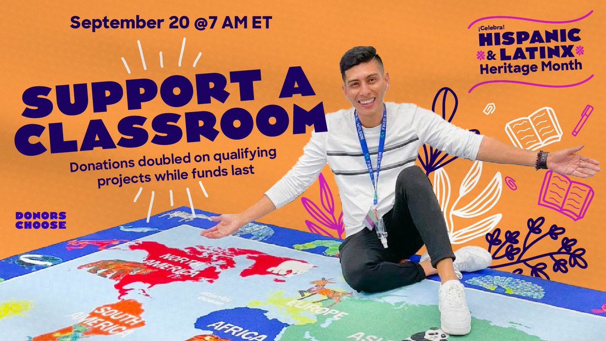 Celebrate #HispanicAndLatinxHeritageMonth by supporting local Latino teachers and students today.

While funds last, donations to qualifying projects will get doubled! These funds will go fast, so don’t miss out:
hubs.la/Q0220s9n0