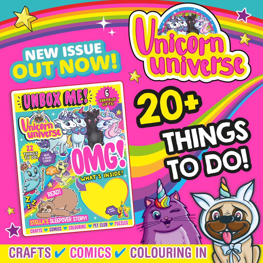 unicorns_mag's tweet photo. 📢 Our new issue is out TODAY! 🎉🦄
It's packed full of mystery gifts, unicorn magic and fun things to do - perfect for keeping little ones entertained for ages ✨ https://t.co/KcjMZS1iKX