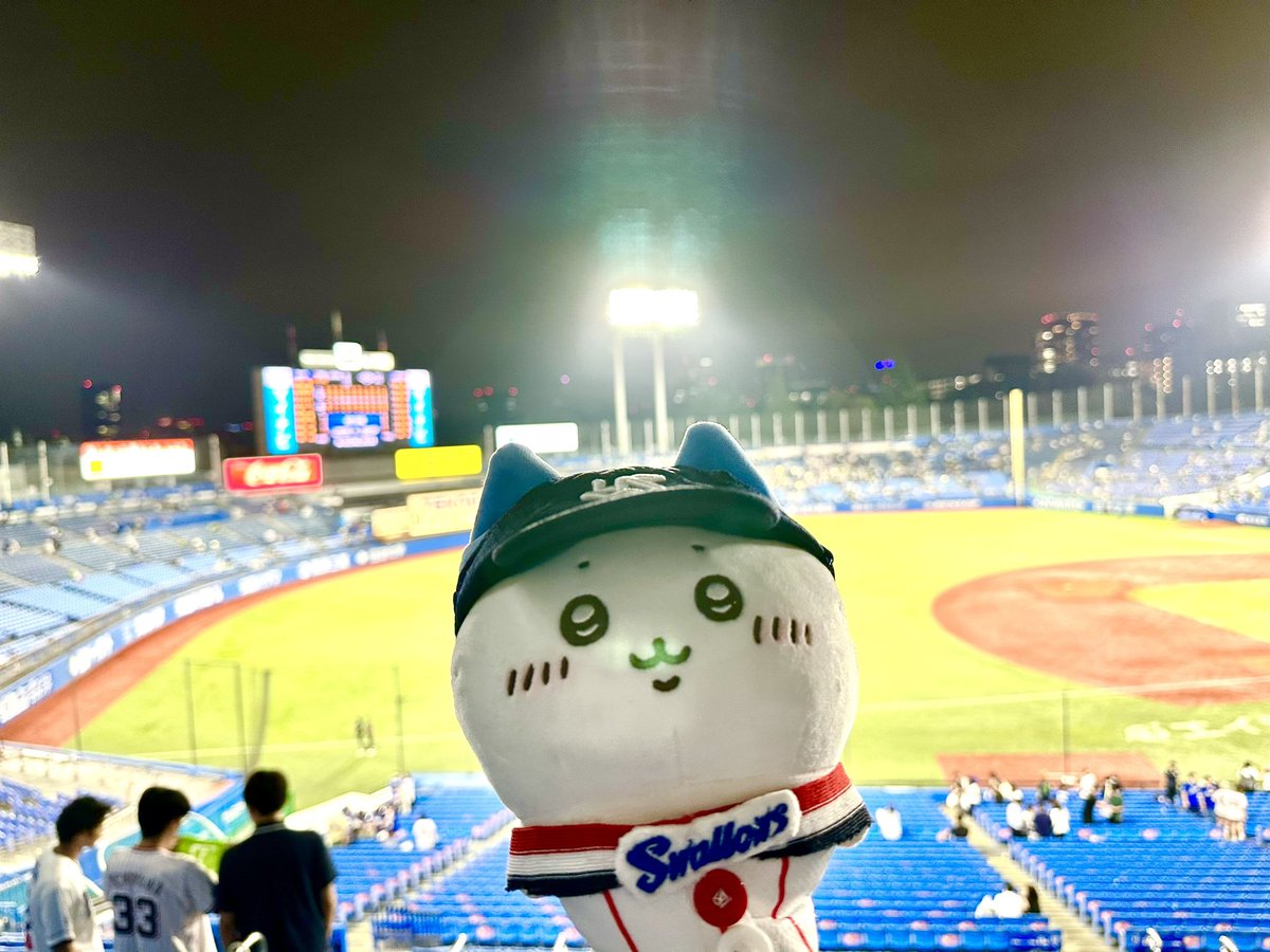 akai_men's tweet photo. 私の家のちいかわ達はヤクルトスワローズが好きです😳
皆様のちいかわちゃん達は何が好きですか🙂？
#ちいかわ #東京ヤクルトスワローズ https://t.co/E8Vm59CpMQ