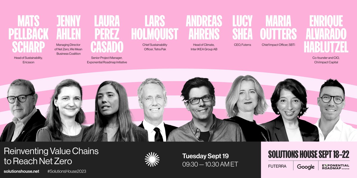 📢Starting in 15: Our #SolutionsHouse2023 session “Reinventing value chains to reach net zero”! Join for #AnswersOnly on how we can work to decarbonize through our global value chains and scale up viable sustainable solutions. 📺 Watch from 09.30 EDT: meet.google.com/swd-ehbb-yxr