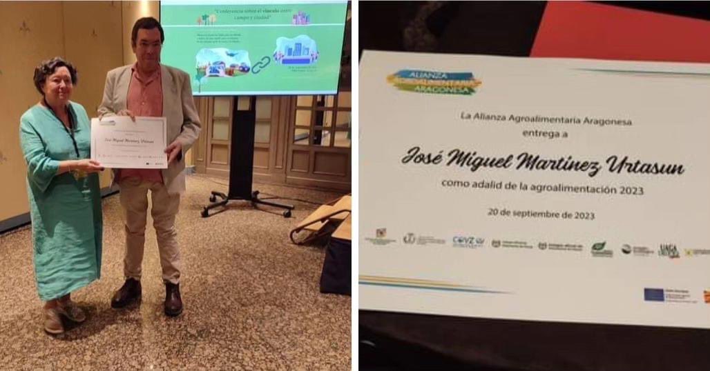 Nuestra ENHORABUENA a José Miguel Martínez Urtasun, Director de @gastroaragon por este título otorgado por la Alianza Agroalimentaria #premio #gastronomia #gastroaragon #aragonalimentosnobles