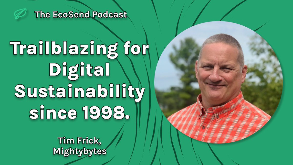 EcoSend (@ecosendmail) on Twitter photo S3 Ep5 of the podcast is live 💚🙌
This week we welcome a real veteran of Digital Sustainability - Tim Frick from <a href="/Mightybytes/">Mightybytes</a>
Tim has been campaigning for Sustainability and Accessibility in web design since way back in 1998!
Listen now 👇
buff.ly/3Zsho40 S3 Ep5 of the podcast is live 💚🙌
This week we welcome a real veteran of Digital Sustainability - Tim Frick from <a href="/Mightybytes/">Mightybytes</a>
Tim has been campaigning for Sustainability and Accessibility in web design since way back in 1998!
Listen now 👇
buff.ly/3Zsho40