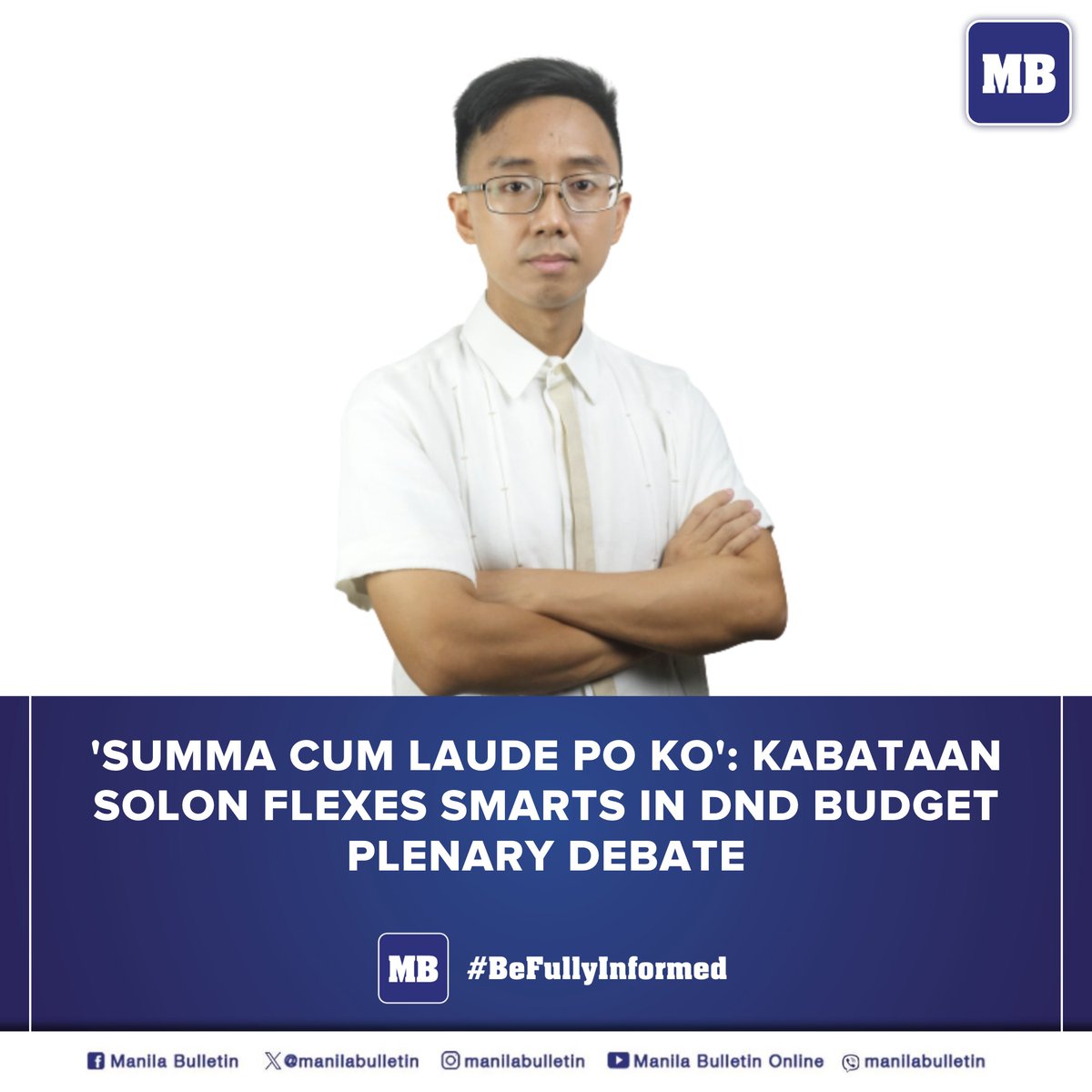 manilabulletin's tweet photo. Kabataan Party-list Rep. Raoul Manuel felt compelled to remind a House colleague about his educational attainment Wednesday afternoon, Sept. 20 during the plenary discussion on the Department of National Defense's (DND) proposed 2024 budget.

READ: https://t.co/4xbzHACZGU https://t.co/pPtbVTTkIc