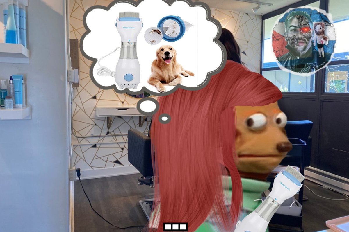 -La traje contigo,yo no le voy a sacar los piojos a mi hija como si fuera un perro!!

El aparato de la experta...