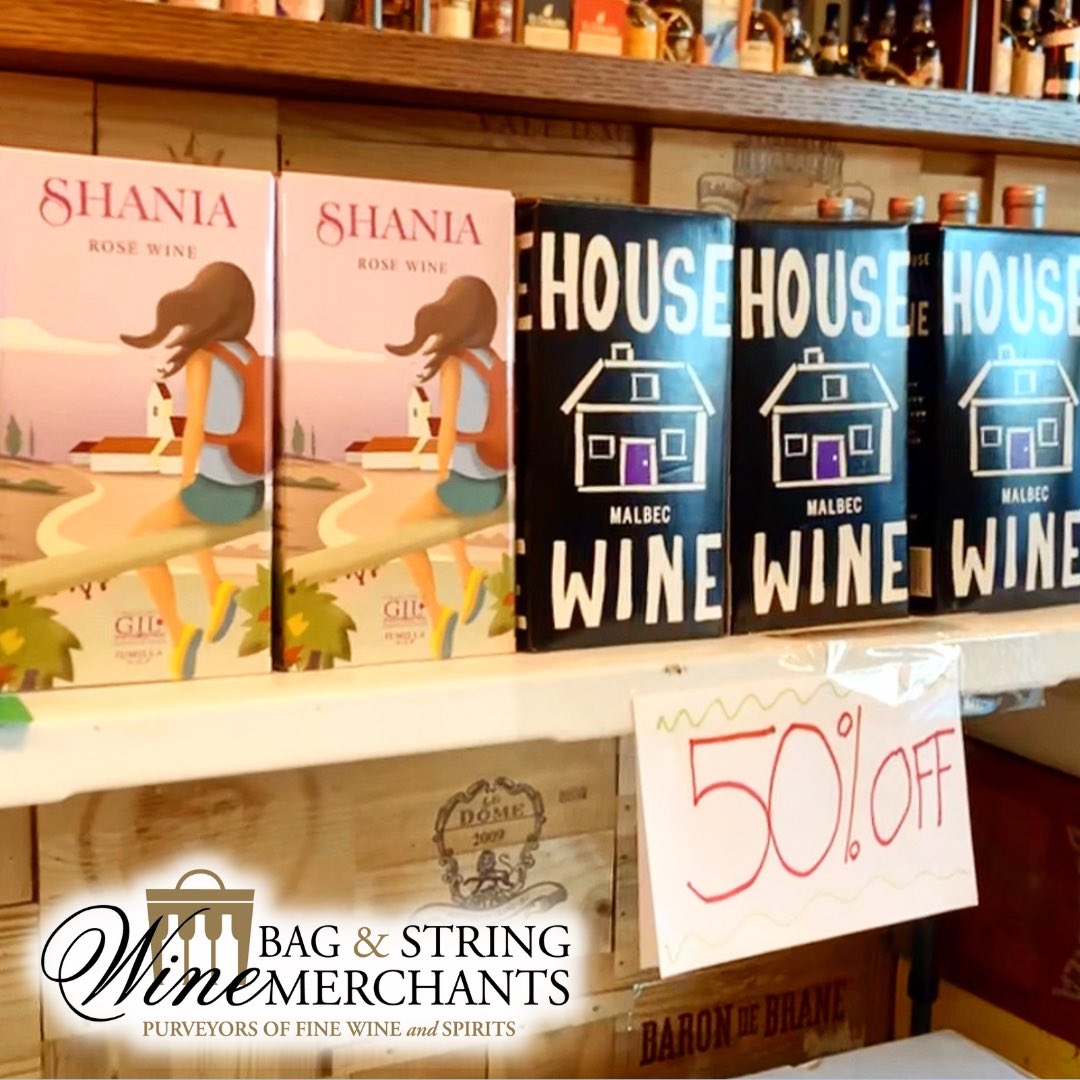 Stock up on this #WineWednesday with these two discounted boxes!

HOUSE MALBEC
Aromas of blackberry, oak &amp; sweet tobacco spices.  Flavors of black plums &amp; peppered clove, soft silky-smooth finish.

SHANIA ROSÉ
Juicy, mix of cassis &amp; blueberry flavors. Fine tannins, bright acidity