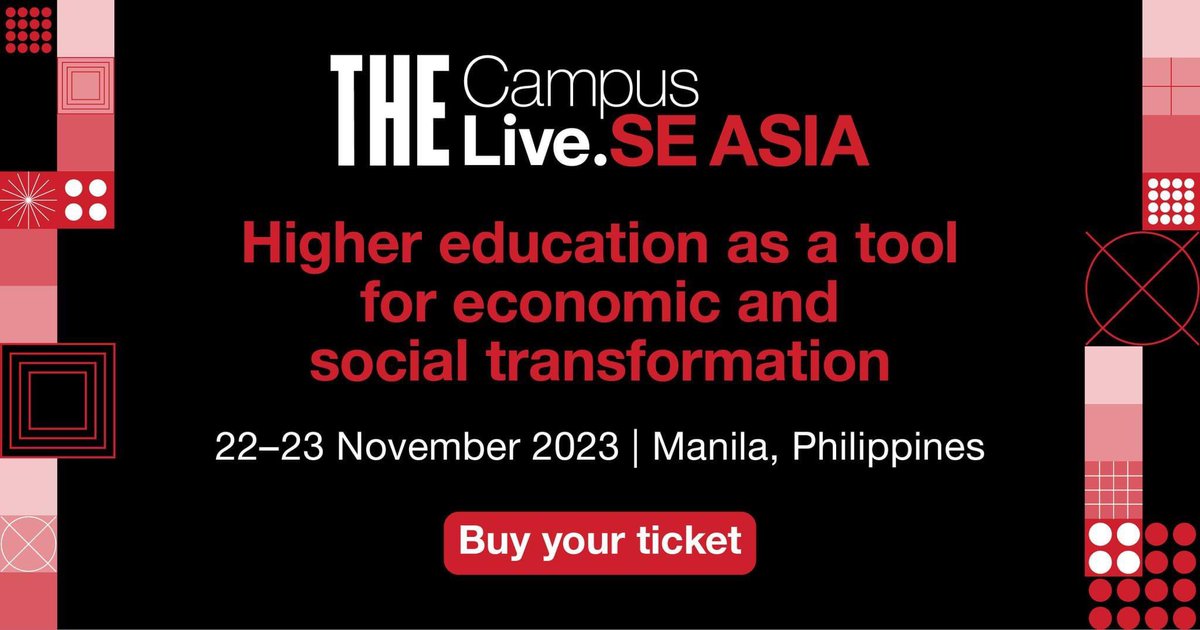 Join academic and administrative higher education leaders along with industry partners & policy experts in DLSU on 22-23 November to discuss, debate and plan how to achieve institutional success. Find out more and secure your super early bird tickets: bit.ly/3PN0Ss8