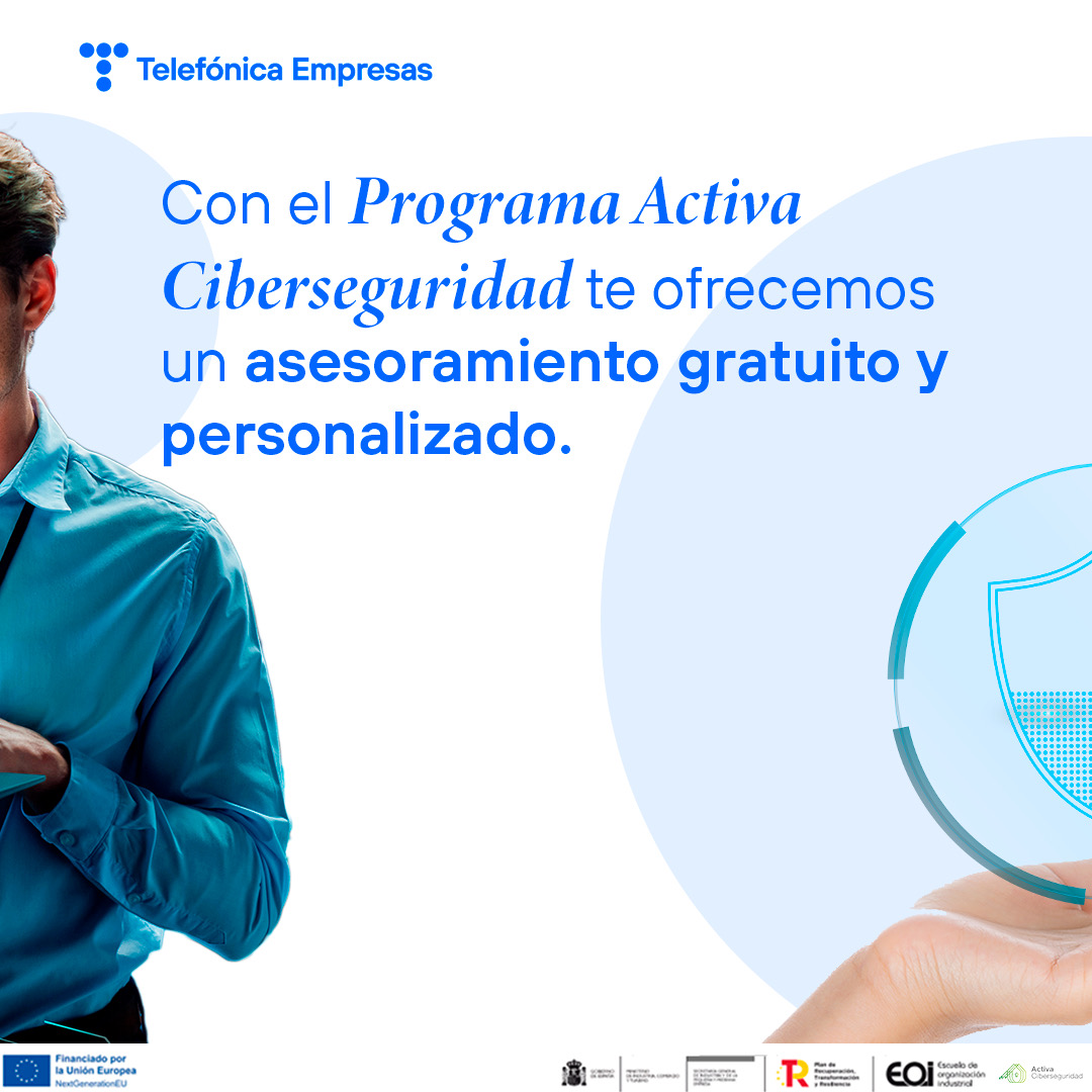 TE_empresas's tweet photo. ¡Protege tu negocio! 🔐 Con el Programa Activa #Ciberseguridad de los #FondosEuropeos, te asesoramos de manera personalizada y gratuita. Refuerza tu ciberseguridad hoy. 
+ Info. 👉🏼https://t.co/olinat9JES
En colaboración con @EOI
#PlanDeRecuperación #nextgenerationeu https://t.co/JAma9DqxIs