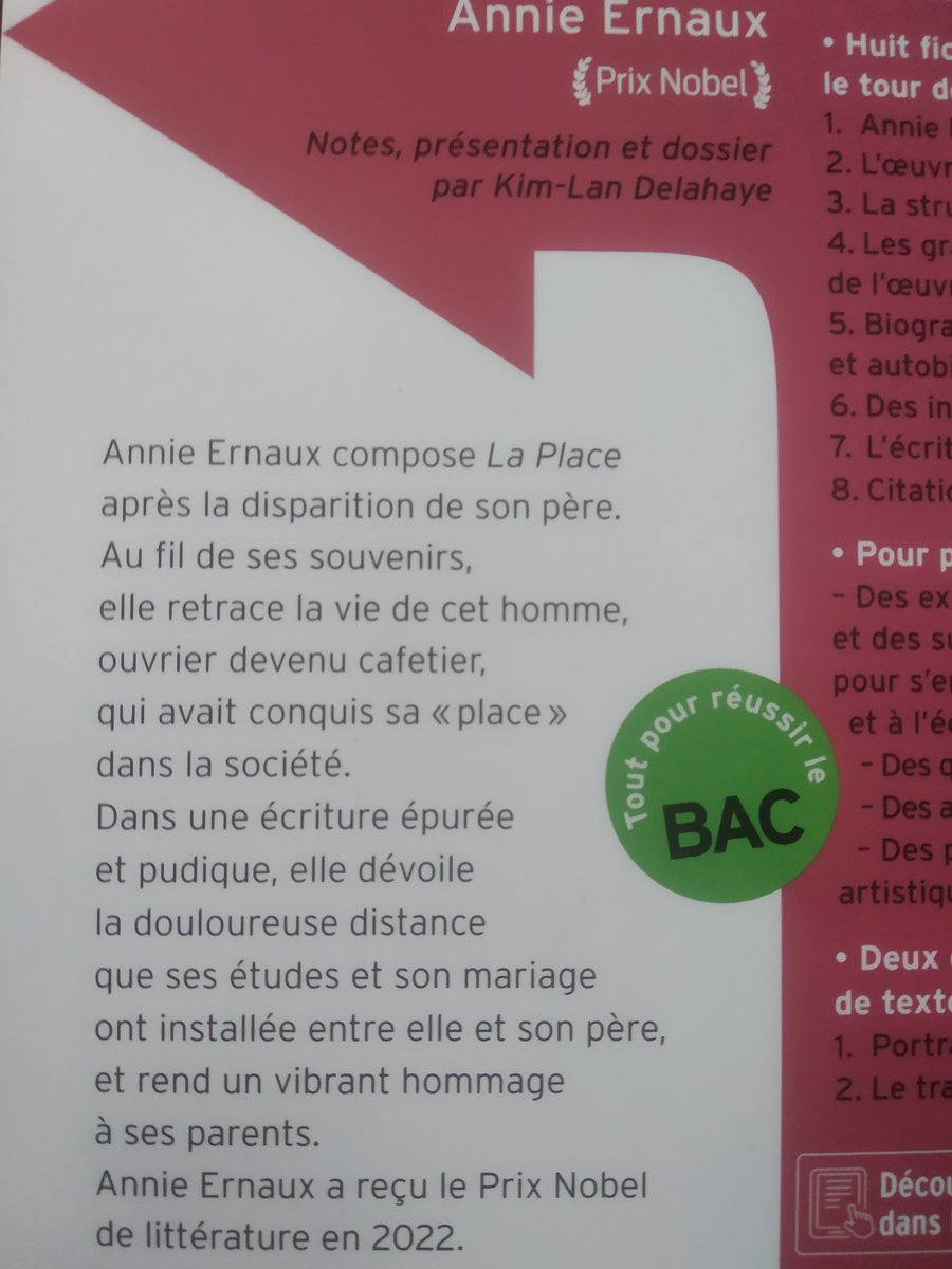 ProfDocCurieux's tweet photo. Sur le listing de lectures cursives 3e d'une collègue, ce livre d'Annie Ernaux est désormais au #CDI (Valise 3e - Se raconter). Sujet difficile (le deuil), pour bon lecteur, mais je tente le coup. L'occasion pour les 3e de lire une autrice Prix Nobel de littérature. #ProfDoc 1/3 https://t.co/FzDELuOoyN