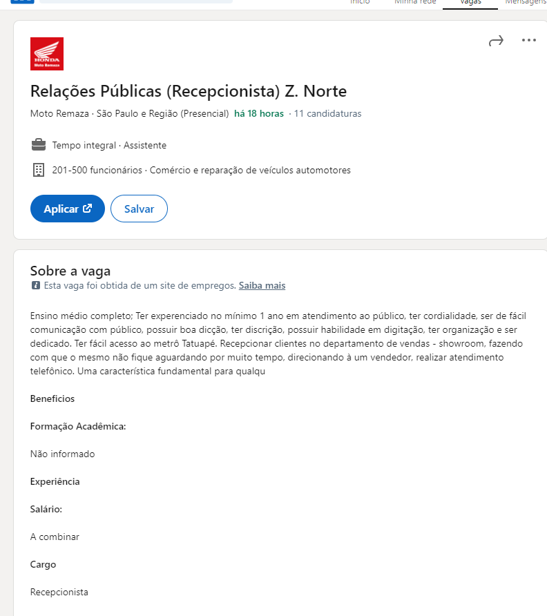 euhipocritaa's tweet photo. @Honda 
Relações Publicas Recepcionista?
https://t.co/tZO19fmzHS https://t.co/hzdRmDqmzw