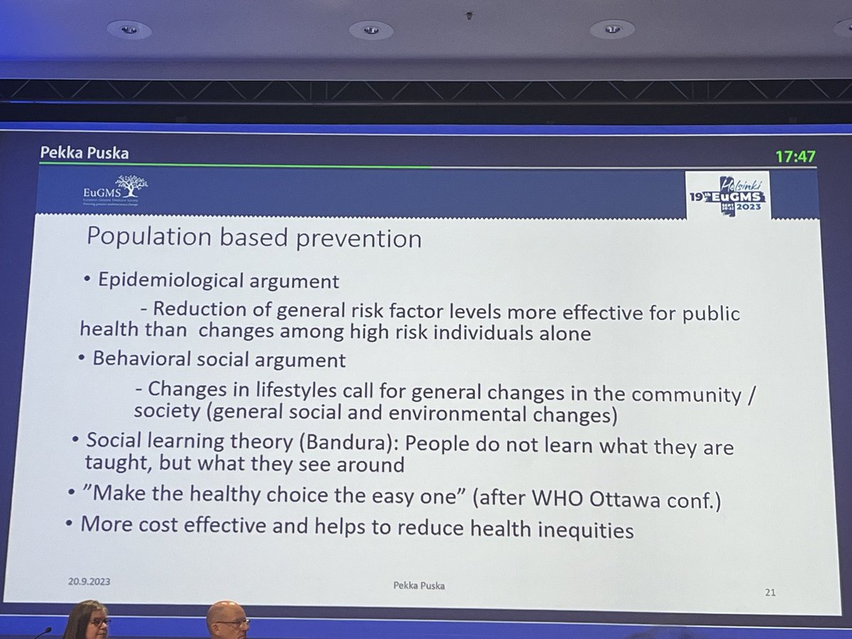 GiusepeBellelli's tweet image. Inspiring lecture by Pekka Puska at the #eugms 2023 congress