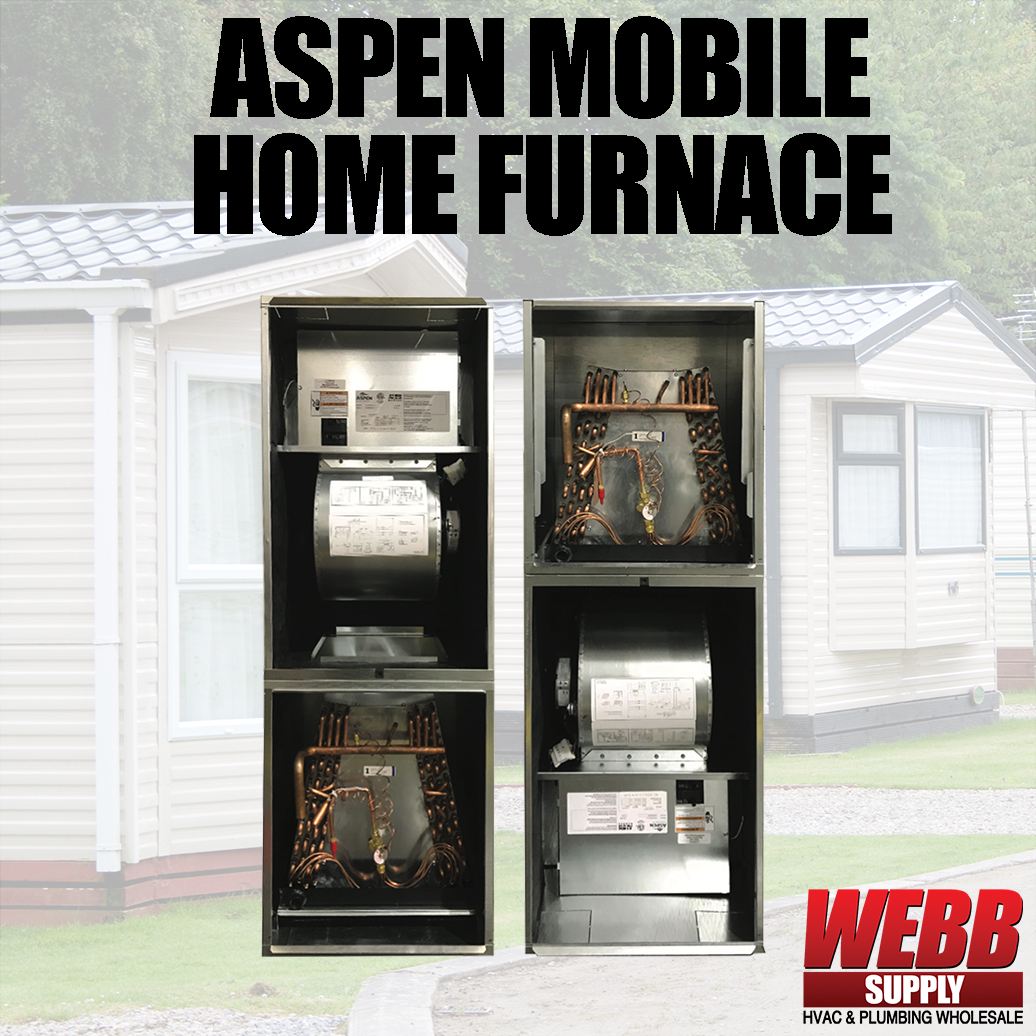 WebbSupply's tweet photo. The Aspen AED-000+ Mobile home furnace is perfect for any manufactured home installation. The unit can easily be configured to be upflow or downflow! Start shopping today https://t.co/onNQiVgGaX #hvaclife #heatingcooling #hvacinstall https://t.co/gN3QYmcULz