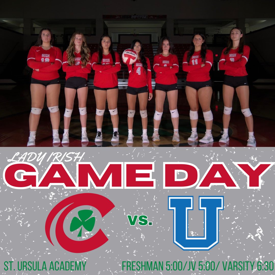 GAME DAYY☘️☘️

🆚 St. Ursula 
📍St. Ursula Academy 
⏰ Freshman 5:00 | JV 5:00 | Varsity 6:30