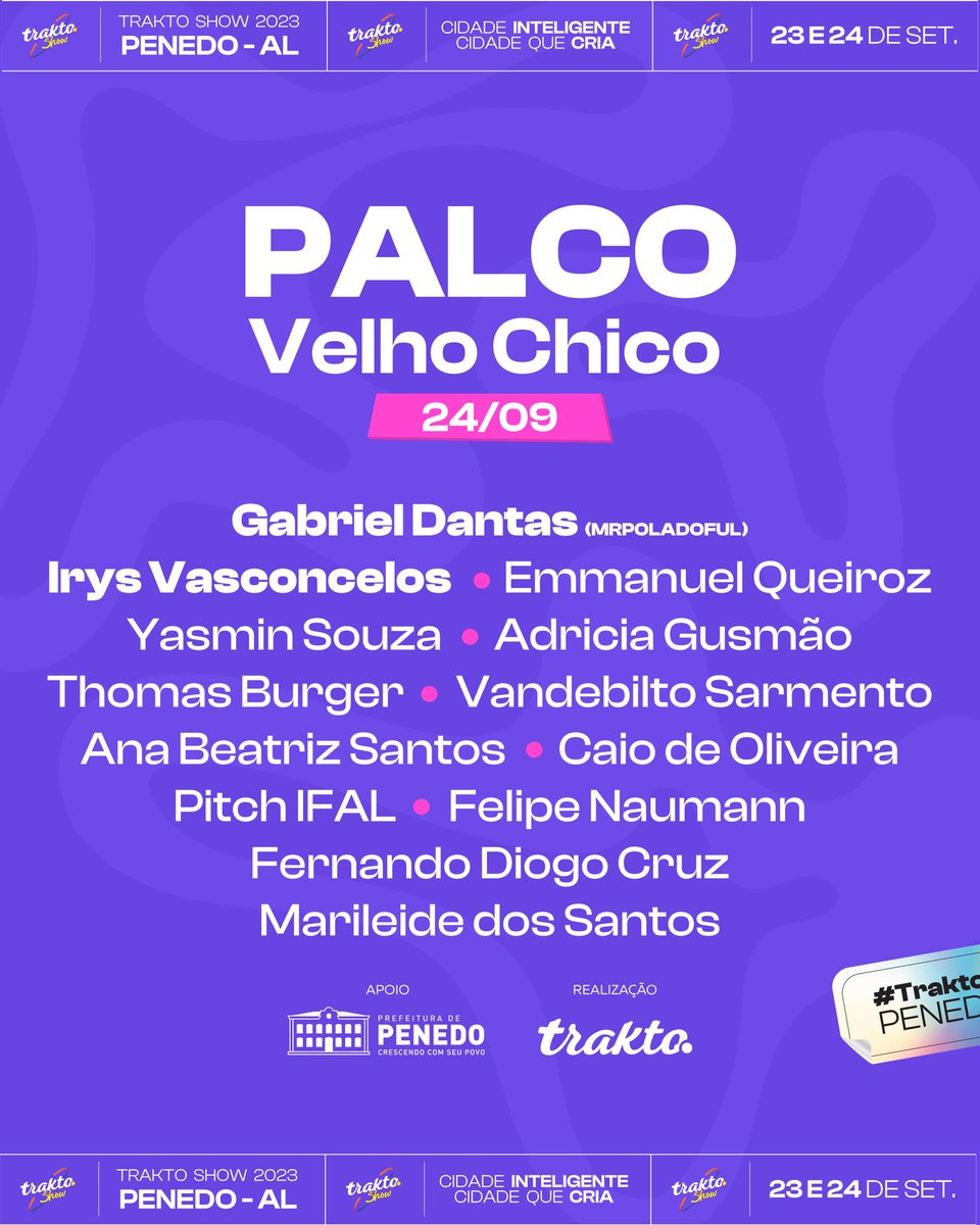 traktoshow's tweet photo. O segundo dia não fica pra trás, viu? Se liga só nesse line up recheado!

Muita gente massa e muito conteúdo pra transformar e impulsionar nossos participantes! https://t.co/rXOuF9LDQM