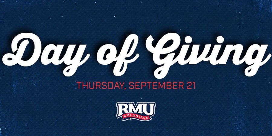 LBittle8's tweet photo. Tomorrow  is @RMU day of giving. I am excited to blow up your feeds with THANK YOU gifs!! Please help, by giving tomorrow, to enhance our student athletes experience!! #RMUnite https://t.co/OsH2WYNT40