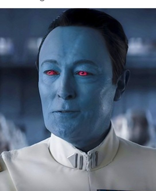 Elon Musk bears an uncanny resemblance to Grand Admiral Thrawn. Coincidence? I think not. #Ahsoka