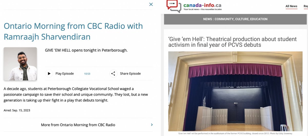 Featurezzz on #GiveEmHell! 

Catch up on Give 'em Hell's radio appearances: 

1) <a href="/trentradionews/">Eddy Sweeney</a> feature ft. @itsrickmercer

2) <a href="/CBCOntMorning/">Ontario Morning</a> interview 

3) **NOW PLAYING** <a href="/classical963fm/">The New Classical FM</a> feature

Learn more/buy tix via link in bio.