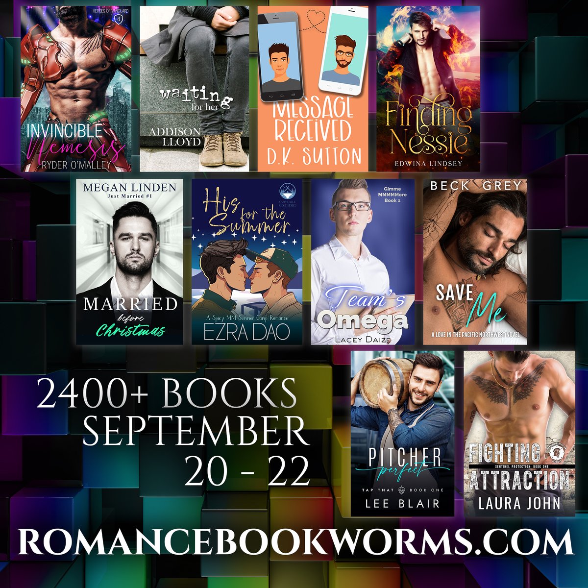 It's Stuff Your E-Reader Day! GIant selection, with over 280 LGBTQ books, and 2400+ romance books in general. It runs Sept 20-22. Start shopping now at bit.ly/3LuFhSA

#stuffyourkindleday #StuffYoureReader #mmromance #gayromance #romancebooks