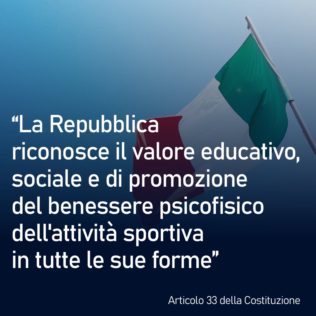 L'inserimento in Costituzione dello sport fra i diritti fondamentali è un passaggio storico per la nostra Repubblica, un momento che attendevamo da tempo. Finalmente si riconosce allo sport il suo valore sociale, civile e culturale. [1/2]