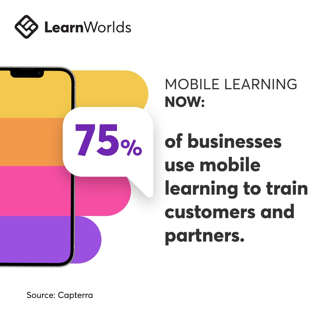 LearnWorlds's tweet image. 📱87% of employees say they would prefer to learn on their own devices &amp;amp; in their own time. Make mLearning a KEY part of your #eLearning programs🧵👇 Join the #mLearning event at LearnWorlds &amp;amp; discover VR, gamification, Mobile App, &amp;amp; more: learnworlds.com/immersive-lear…

#OnlineBusiness