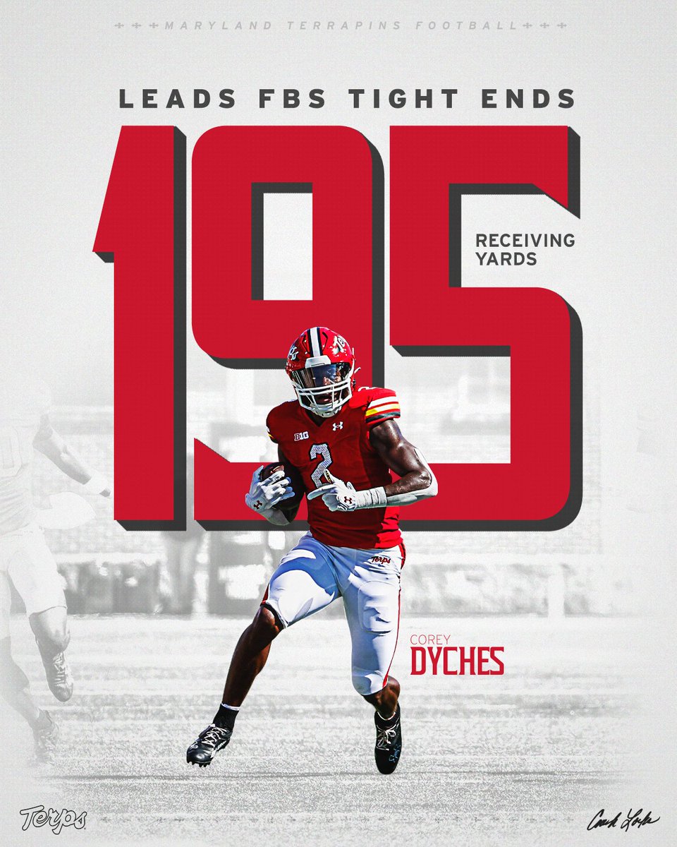TerpsFootball's tweet photo. Leading the nation

No FBS tight end has more receiving yards than Corey Dyches https://t.co/XjzaYaMZQM