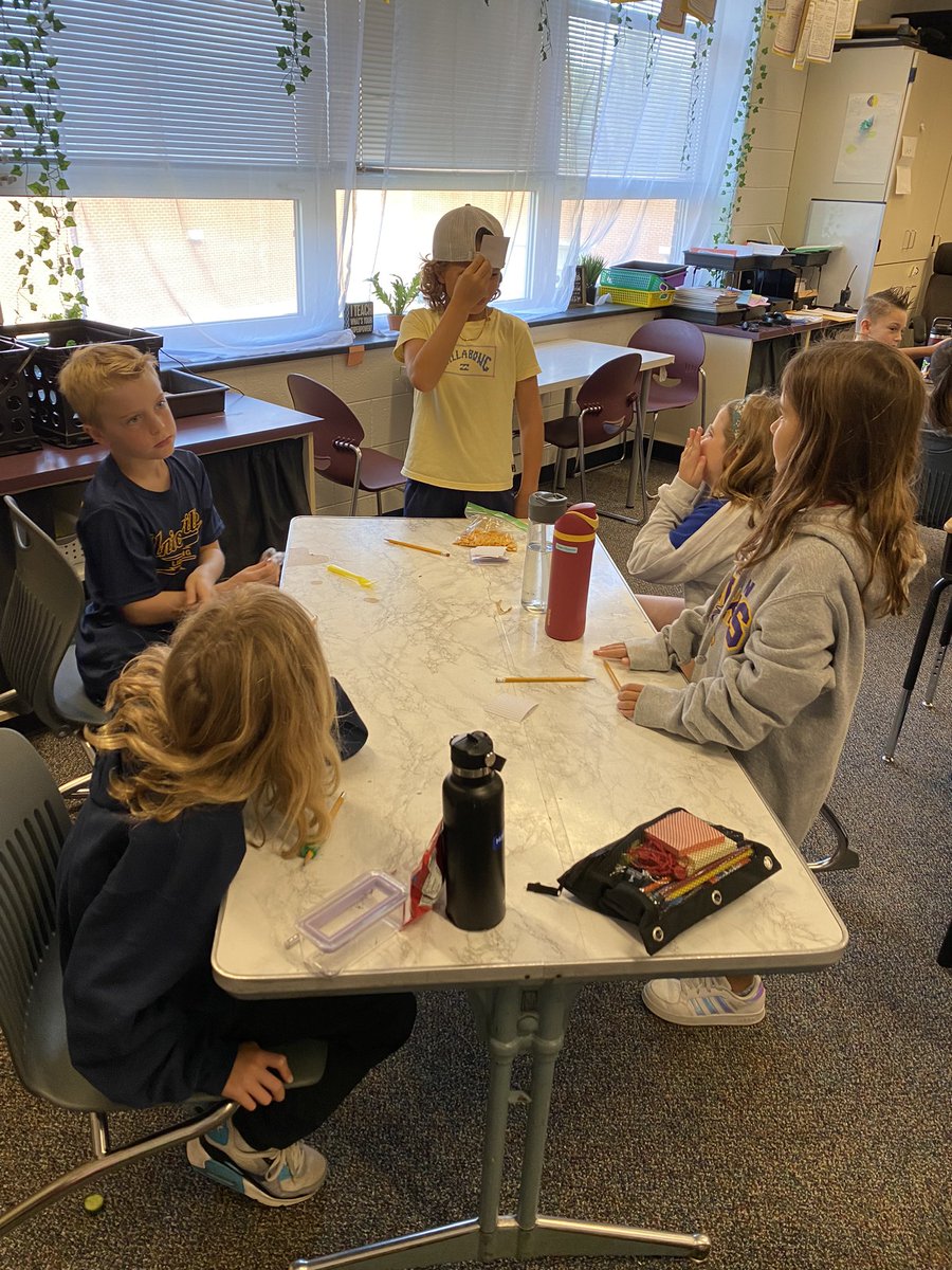 Quick game of “headbands” during morning meeting time