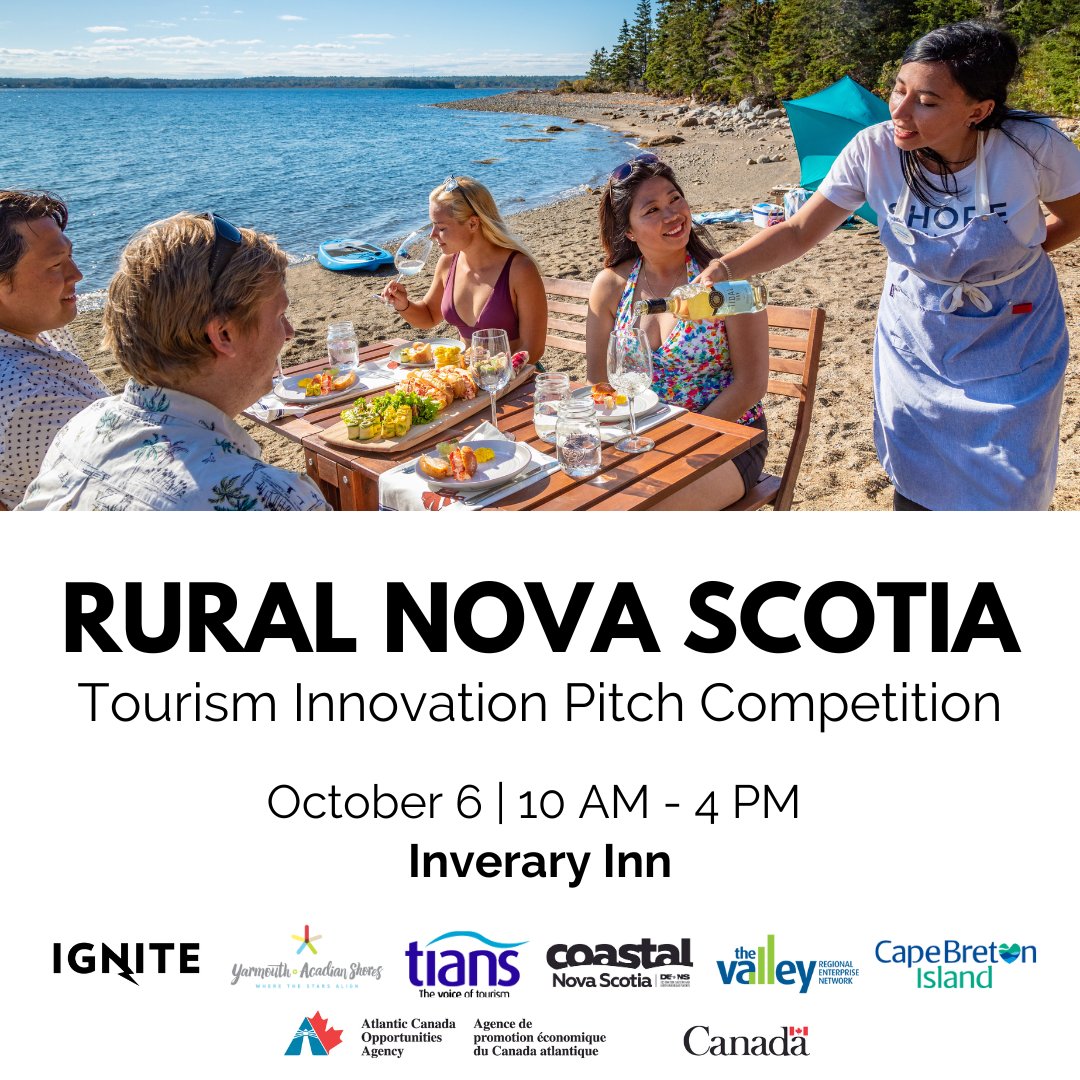 Do you have an innovative tourism business idea or know someone who does?

Check out <a href="/IGNITEAtlantic/">IGNITE Atlantic</a>'s Rural Nova Scotia Tourism Innovation Pitch Competition: igniteatlantic.com/rural-ns-touri…
