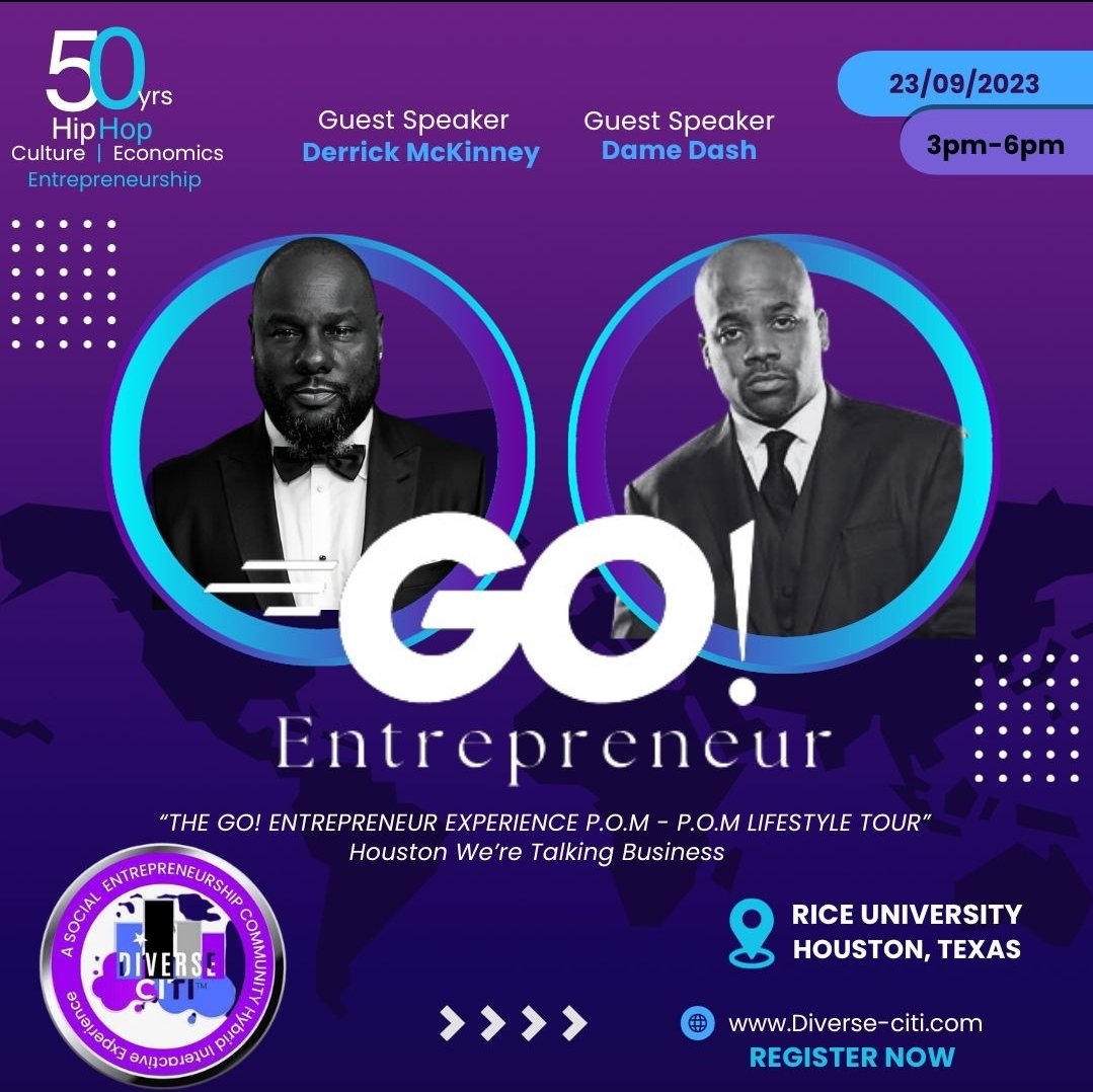 Action1Radio's tweet photo. #Houston Are you ready to level up with #hiphop Business Mogul, #DamonDash &amp; @officialloud CEO/Founder @derrickmc? Join us on Saturday, September 23, 2023, at the prestigious Rice U . Celebrating #HipHop50 and new movie premier #PrinceofDetroit. Powered by @Diverseciti https://t.co/S8rzmMdoyK